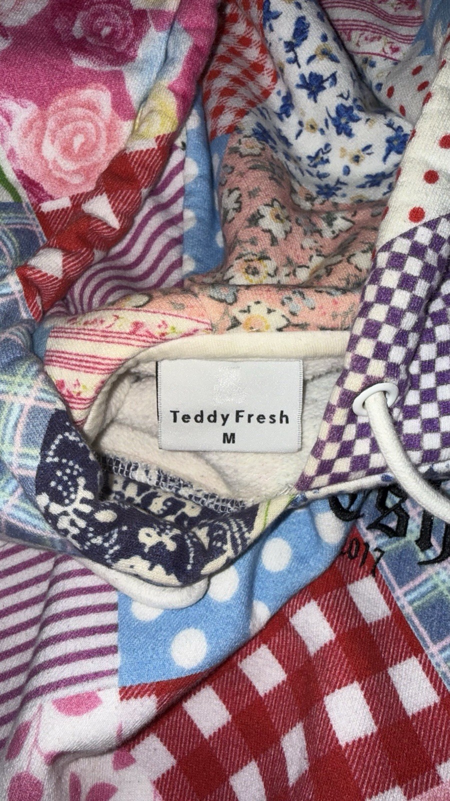 Teddy Fresh Quilted Patchwork Medium Pullover Hoo… - image 3