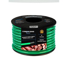 6 AWG Single Conductor Marine Grade Wire Tinned Copper-OFC - 500 feet - Green