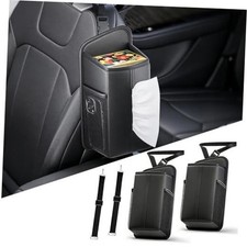 Car Tissue Holder for Front Seat, Headrest Organizer with Side Mesh Pockets 2