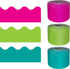 Carson Dellosa Colorful Bulletin Board Borders - 195Ft Lime Green, Hot Pink, Tea