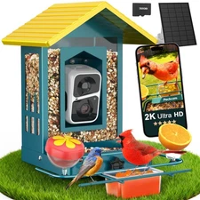 ® Bird Feeder with Camera, AI Identify 10000+ Birds, 2K HD Video Bird Camera ...