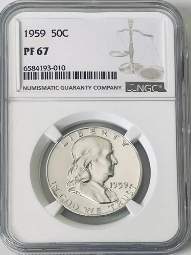1960  Franklin Half Dollar NGC PF67 Philadelphia Mint Silver Proof Coin