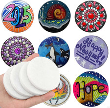 Painting Rocks 2 Inches White Round Smooth Flat Natural Surface 40 Pack