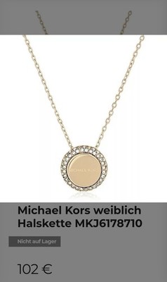 Michael Kors, goldenfarbene Halskette, Neu