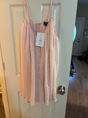 Hers and Mine Dressy Top Romantic Sheer Swiss Dot Pattern Lg NEW loose & light 