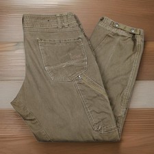 KUHL Above The Law Pant Double Front Patina Dye Dark Khaki 35x30 (35x29) Waxed