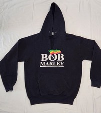 BOB MARLEY The King Of Reggae Pullover Hoodie-Custom V Neck Cut Size M     
