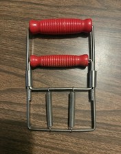 VTG 1950s Spring Hand Grip Exerciser Red Wood...