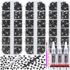 Evatage 16500 Pcs Black Bedazzle Gems with Rhinestones Glue for Bedazzling ...