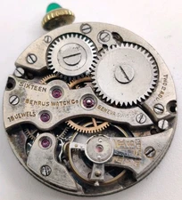 Vintage Benrus FHF 1146 High Grade 16 jewel watch movement running 23.5mm