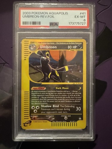 2003 Pokemon Aquapolis Umbreon Reverse Holo Foil 41/147 PSA 6