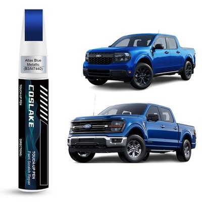 Car Touch Up Paint Atlas Blue for Ford, Scratch Repair Kit, 2in1 Remover Pen