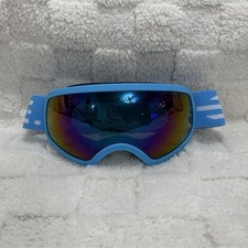 Blue Mirrored Shield Style Ski Snowboard Goggles Polycarbonate Lens