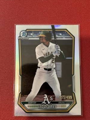 2026 Bowman Chrome # BCP-63 Leo De Vries Chrome Refractor 355/499 - Leichtathletik