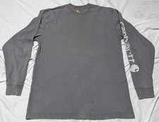 Carhartt Long Sleeve T-Shirt K231 Size Small Gray Classic Fit