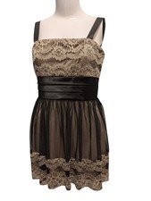 R&M Richards Mini Dress Lace Cami Jeweled Bow Sz 8 Y2k