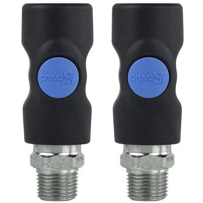 2 Pack Prevost Safety Air Plug Coupler 1/4 MNPT Prevo S1 Industrial ISI061251