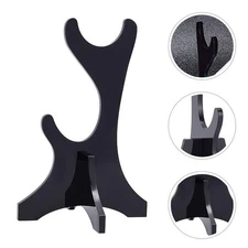 2 Pcs Display Stand Acrylic Black 2 Tier Tabletop Holder Rack