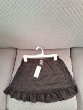 Wild Fable Ruffle Hem Lace Swim Cover Up Mini Skirt Black Size Medium 8-10