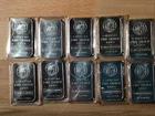 Engelhard EL-9V, EL-10V & Unknown ID Lot of 10 One Ounce BU Silver Bars   E0440