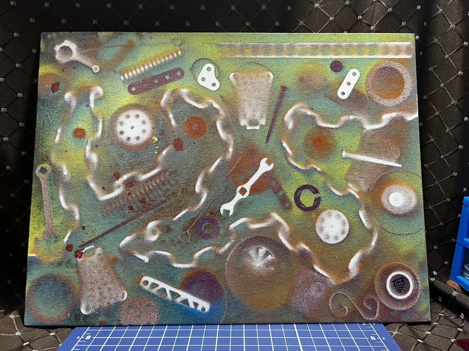 “Junk Drawer” Original Art Painting Terry Rosler 12x16 Canvas. - Image 3 of 4