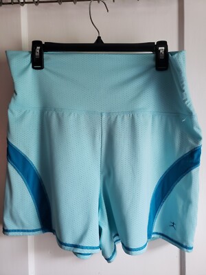 DANSKIN HIGH WAIST SKY BLUE ACTIVEWEAR SHORTS WOMEN LARGE