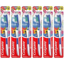 Pack of 6 New Colgate Cleaning Tip Plus Toothbrush Soft, 1.0 CT