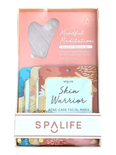 Spa Life Mindful Meditation Skincare Gift Set Rose Quartz Gua Sha with 3 Masks