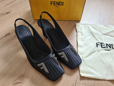 Orig. Fendi FFreedom Slingback Pumps Gr.  41 Schwarz 