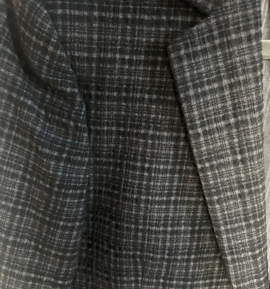 John Varvatos Austin Jacket Black/Gray Texture Plaid Wool/Angora Sz Italy 48 NWT - Image 4 of 4