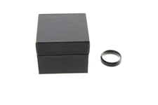 Mens Metals Jewelry MJ Tungsten Carbide Black Beveled Edge Wedding Ring Band 8.5
