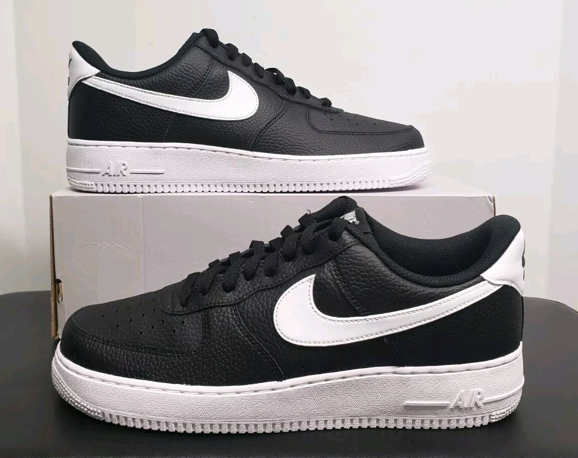New Men\'s Nike Air Force 1 \'07 Black White Sneakers CT2302 002 Size 12 Nike Men main image 4