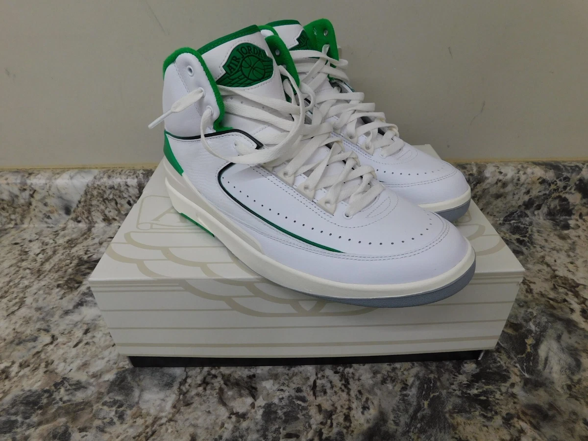 Air Jordan 2 Retro White Lucky Green size 10.5