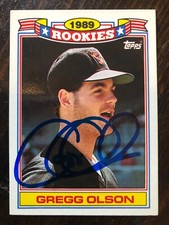 Baltimore Orioles GREGG OLSON autographed 1990 Topps '89 Rookies #22