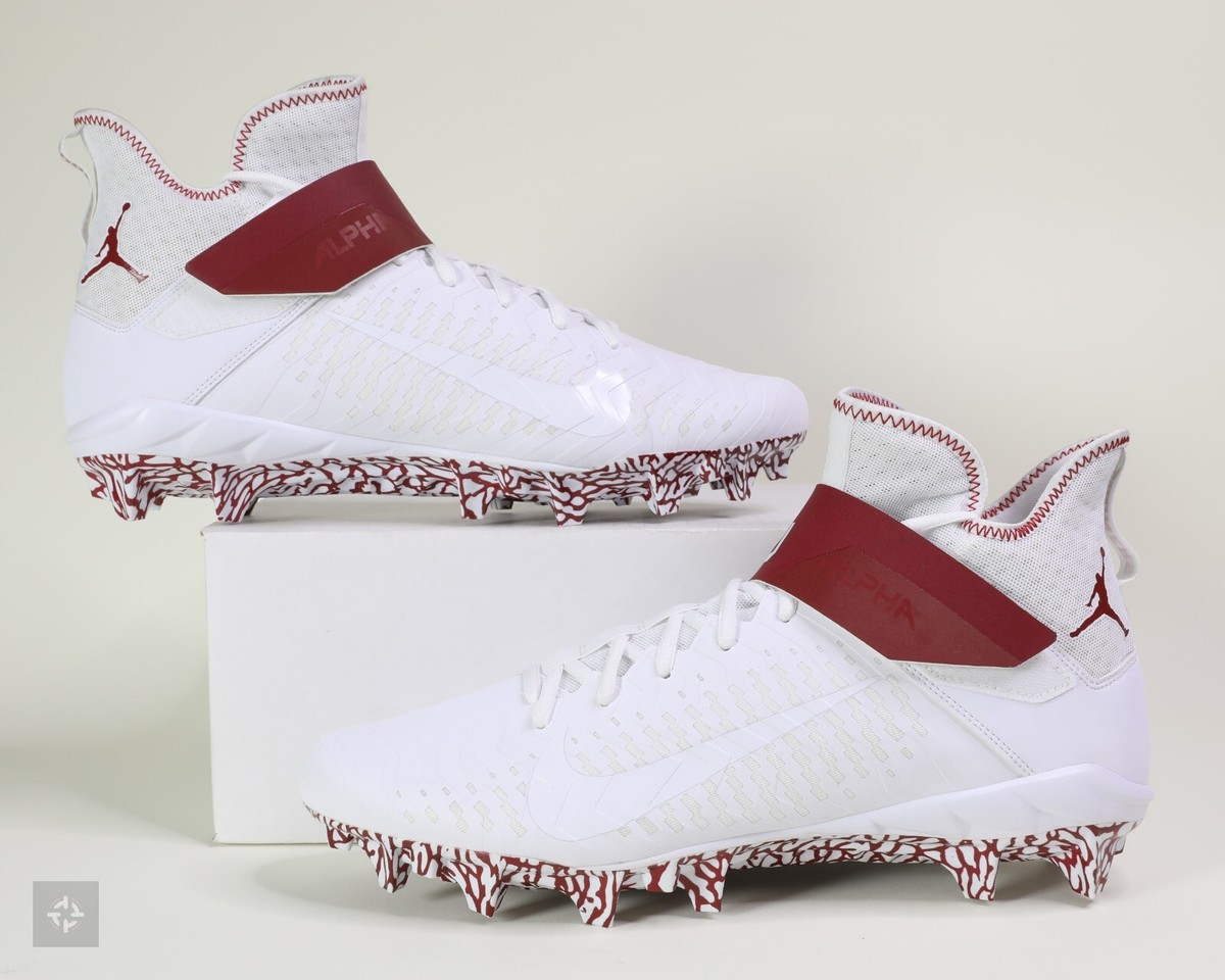 Nike Jordan Alpha Menace Pro 3 Oklahoma Sooner Men\'s Size 15 Cleats | DH3366-104 Jordan Alpha Menace Pro 3 Mid Cleats US 14 Oklahoma  main image 3