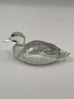 Vintage 1980's Fenton Clear  Glass Mallard Duck Paperweight Figurine 5"