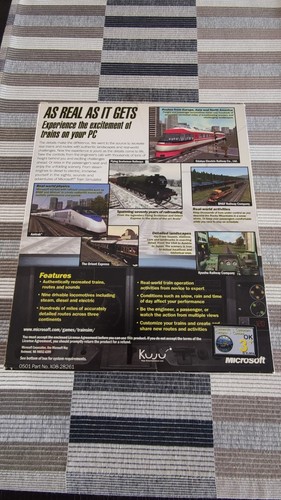VIDEOGIOCO PC Microsoft Train Simulator 1.0 Big Box COMPLETO Inglese NUOVO RARE - Foto 2 di 5