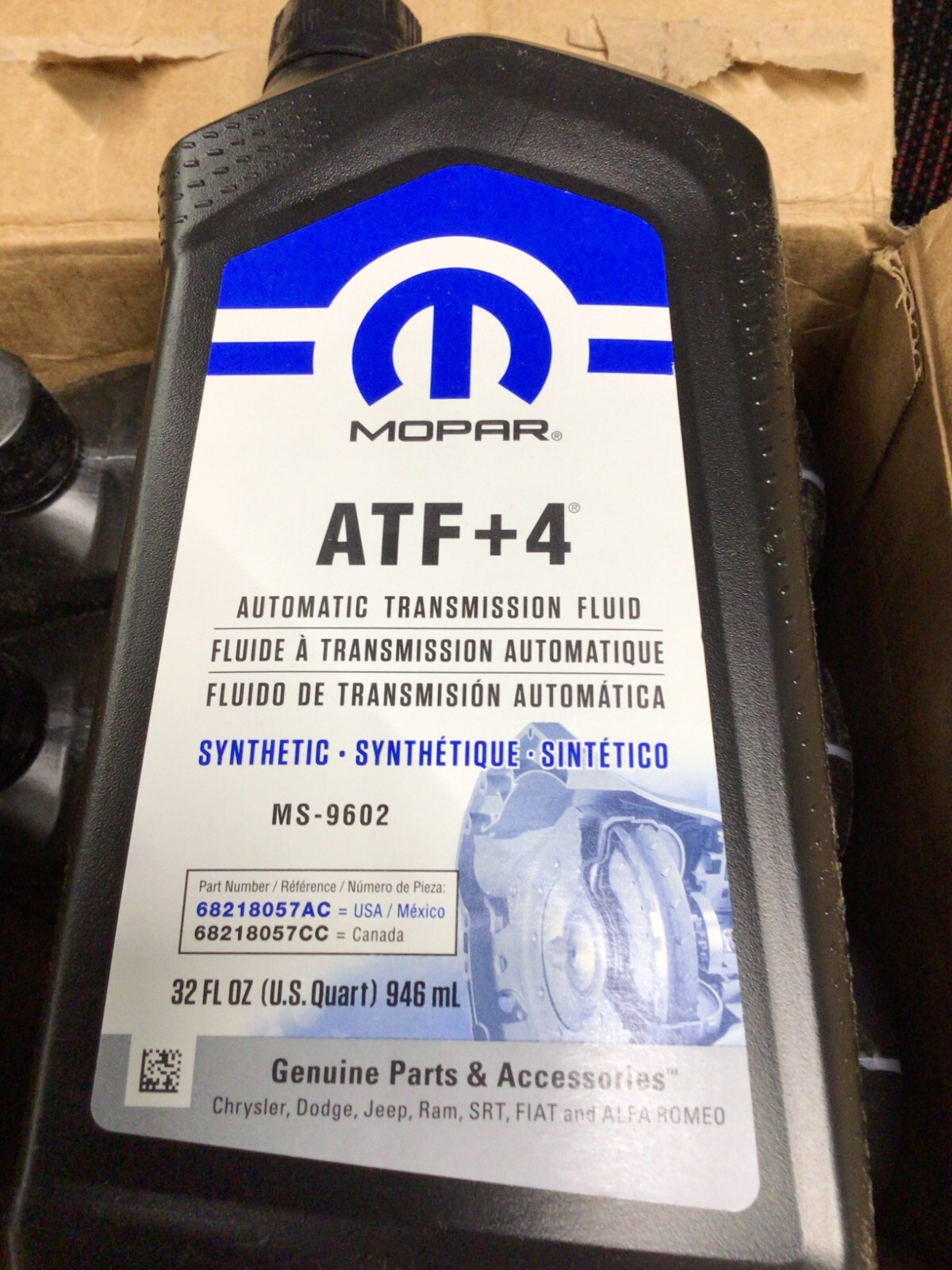 Mopar ATF+4 Chrysler Jeep Dodge Automatic Transmission Fluid **Case of