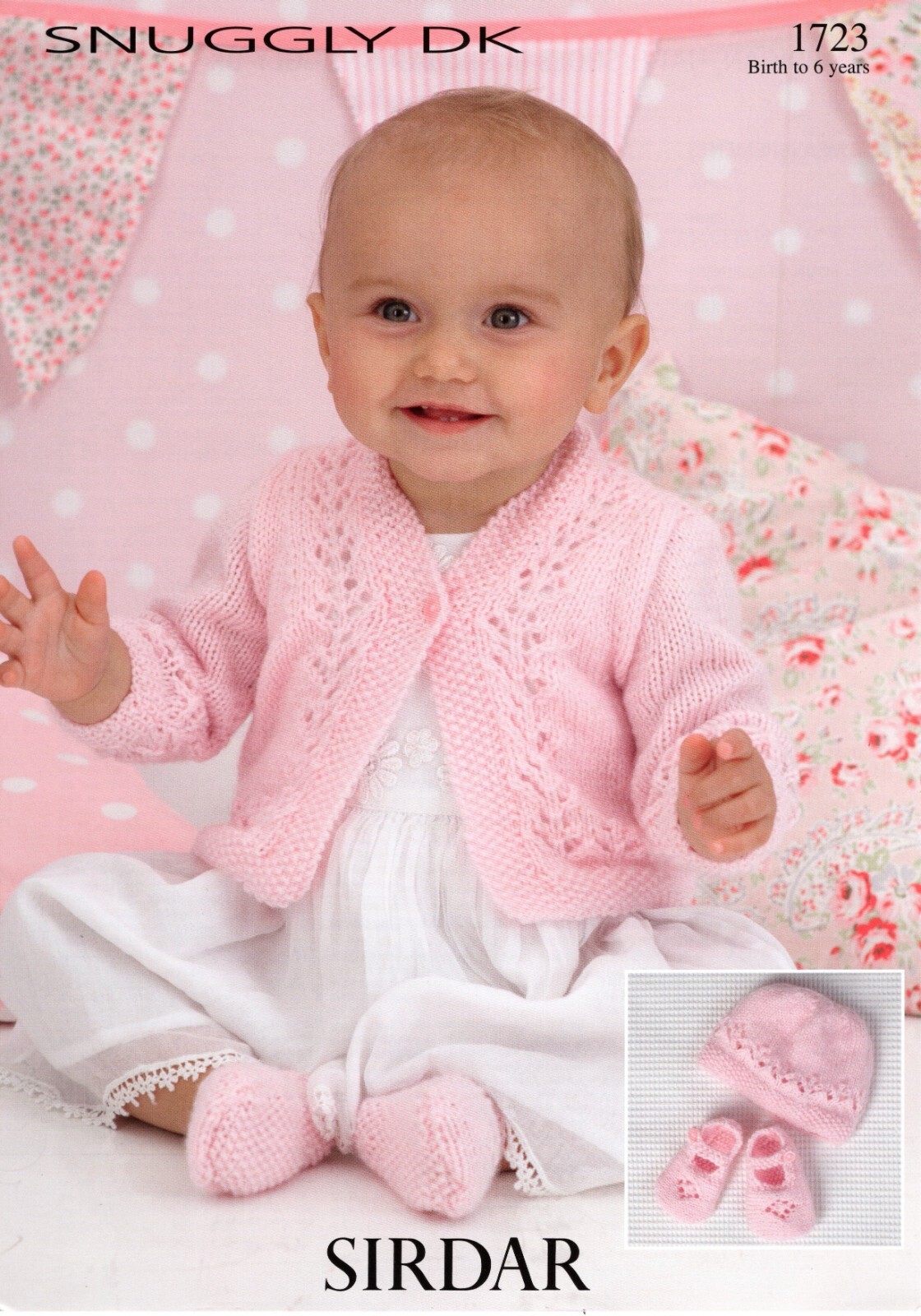 Sirdar Snuggly Baby DK Knitting Pattern - 1723 Cardigan, Hat & Shoes