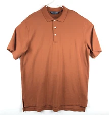 Polo Golf Ralph Lauren Mens XL Polo Shirt Short Sleeve Orange Brown Pima Cotton