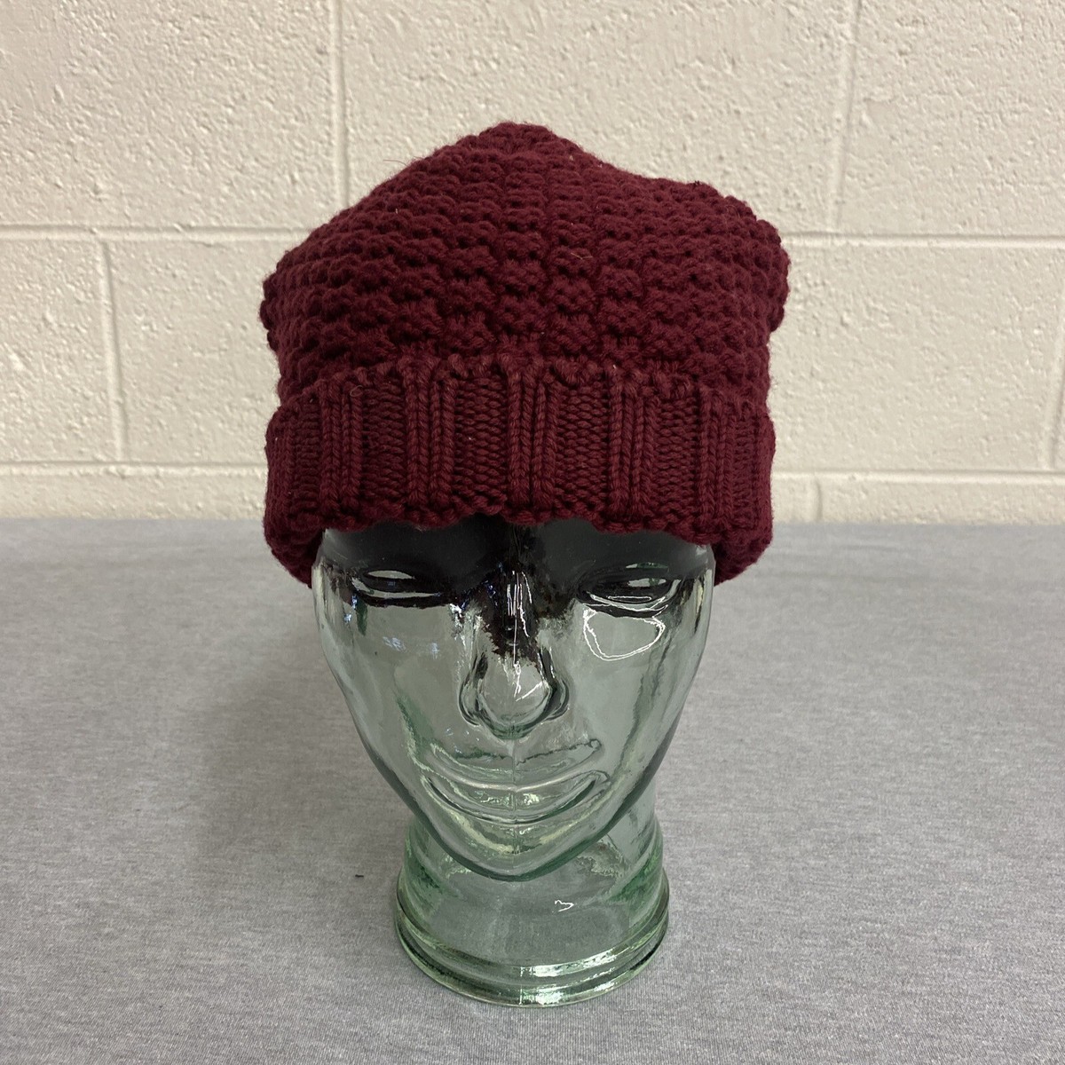 Celine Robert Chapeaux Knit Pom Burgundy Beanie Hat | eBay display picture 1