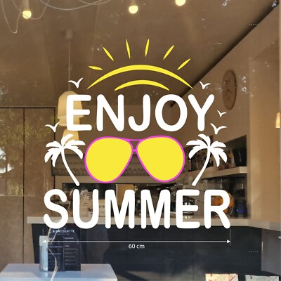 Adesivi Estate 2025 Per Vetrine Negozi Saldi Fiori A1281 - Foto 2