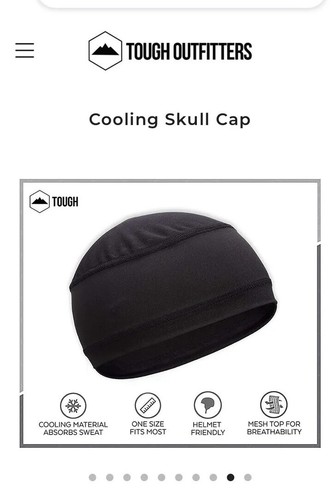 Tough Outfitters Black Motorcycle Bicycle Riding Helmet Cooling Skull Cap Beanie