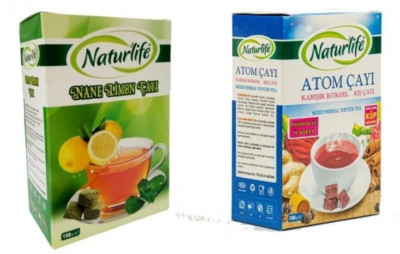 Nane Limon -Atom Cay Zitrone Minze Tee 150 gr + Atom Tee  150 gr  Mint Lemon Tea