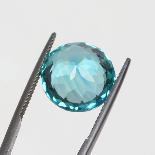 15.30 Carat Imitation Round Shape Blue-Green Color Brazil Apatite Loose Gemstone - Picture 4 of 7