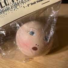 Pre Painted Resin doll heads 2" Wangs International NIP BQ565F Girl Blue Eyes