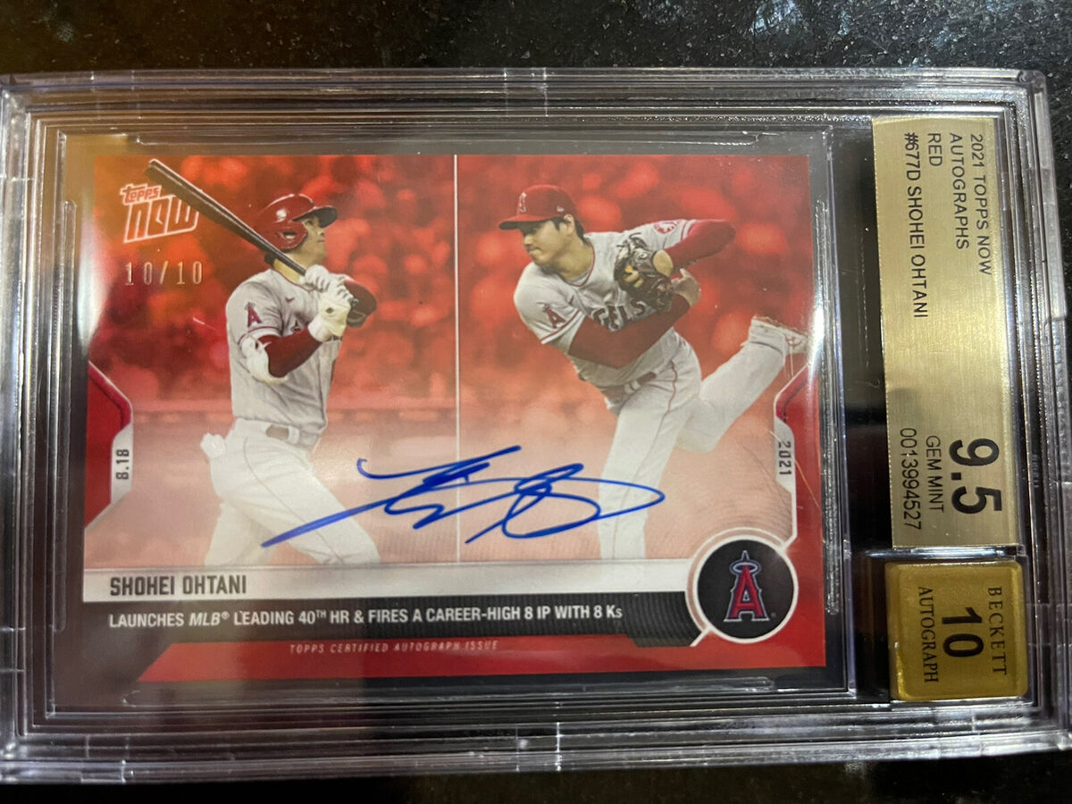 On-Card Auto /10 - Shohei Ohtani 2021 MLB TOPPS NOW Card 677D BGS 9.5 SICK 大谷 翔平