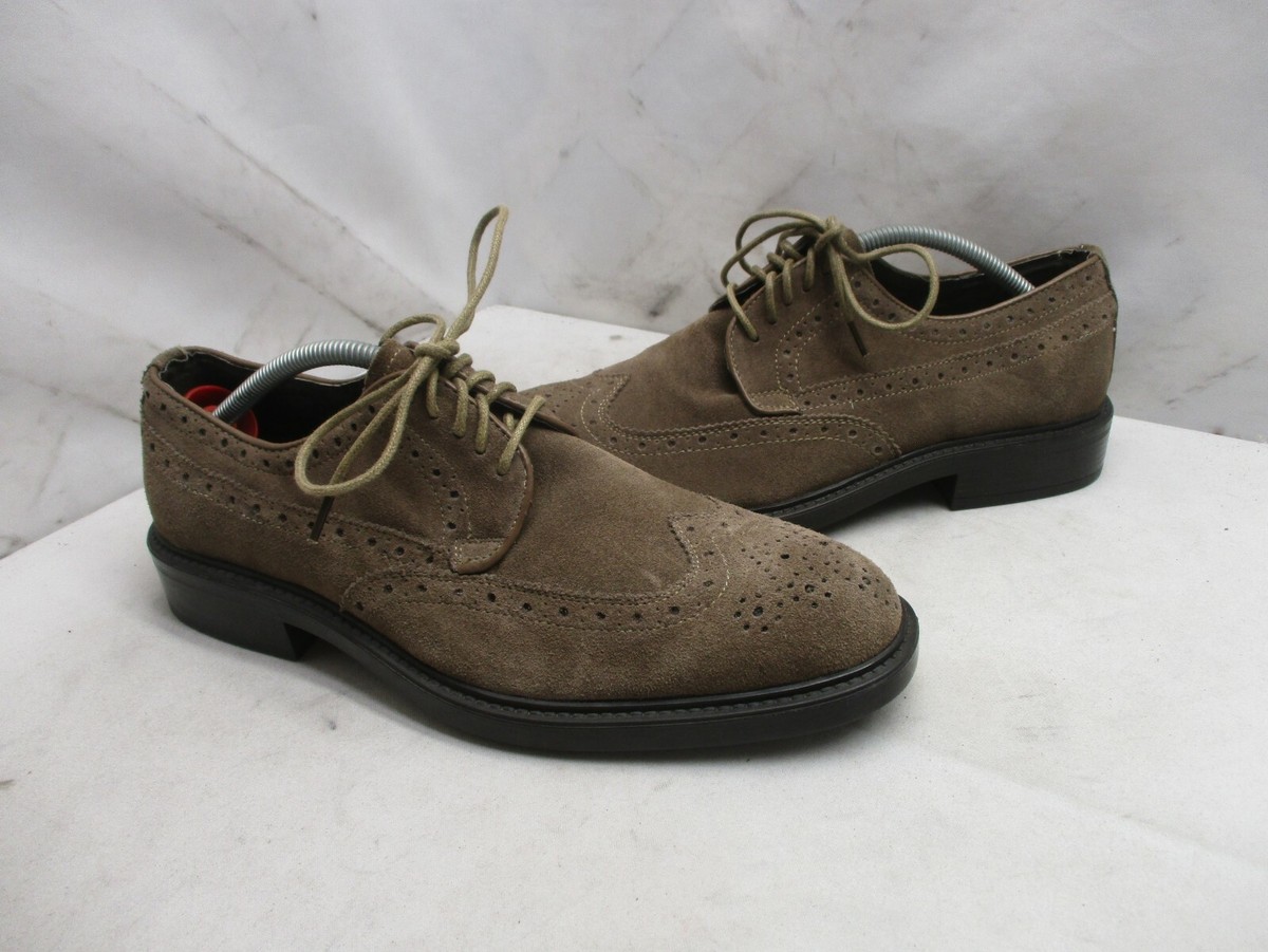 Joseph Abboud Brown Suede Leather Lace Wingtip Oxford Shoes  display picture 3