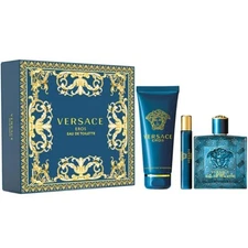 VERSACE EROS Cologne for MEN 3 pcs GIFT SET 3.4 oz EDT Spray + SHOWER GEL + Mini
