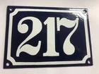 Vintage 1960-tis Handmade Iron Porcelain 4x5.5 Inch Street House Number Sign 217